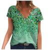 Women's Fashion Casual Plus Size Scenic Flowers Printing Round Neck T-Shirt Tops