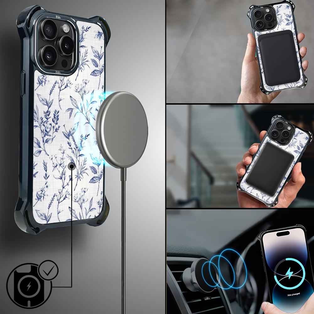 Etui Iphone 14 Pro Max Ibizu Dropguard Ultra Z Magsafe, Pastel Bloom, Lazurowe Szepty