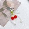 Elegant Crystal Beaded Bowknot Keyring Sweet Cherries Bowknot Key Chain with Crystal Beads Personalized Keyring Ornament