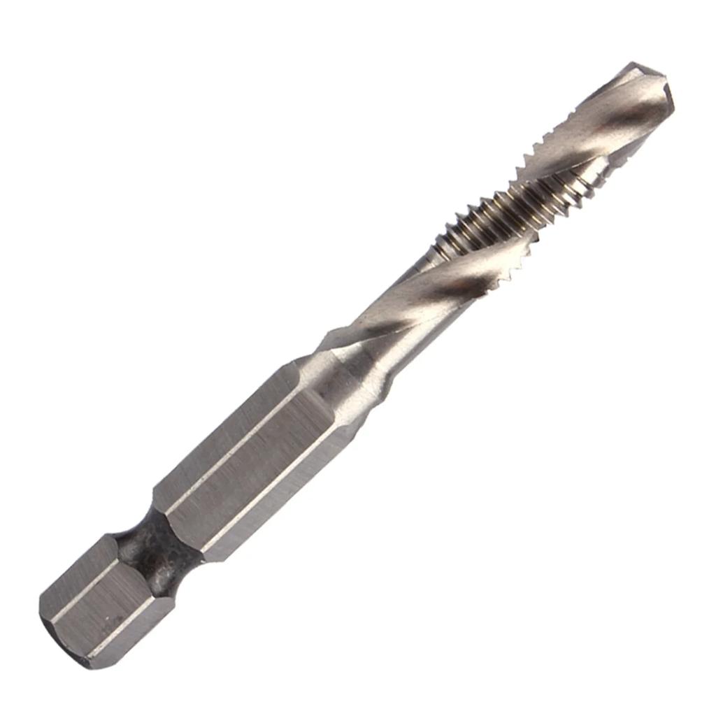 Hex Handle Tap Drill Bits M6 HSS 1/4" Hex Shank Drill & Tap Taper Drill Bits Power Tool Part Hex Shank Drill Tap Taper Drill Bit