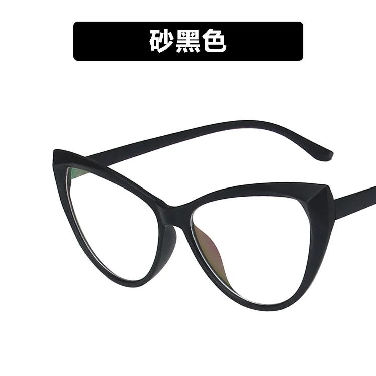 New Women Flat Mirror Glasses Frame Cat Eye Fashion Personalized Computer Spectacle Eyeglasses Frame Anti Blue Light Eyewear