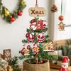 10Pcs Christmas Wooden Pendants Santa Claus Xmas Tree Hanging Ornaments Home Party Christmas Decor New Year Gifts
