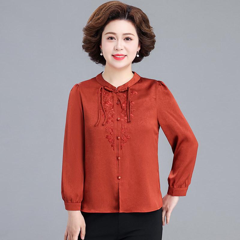 2026 New Style Chinese-Inspired Spring Shirt for Women – Fashionable Lightweight Jacket for Young and Middle-Aged 3XL (120-135 jin) красный