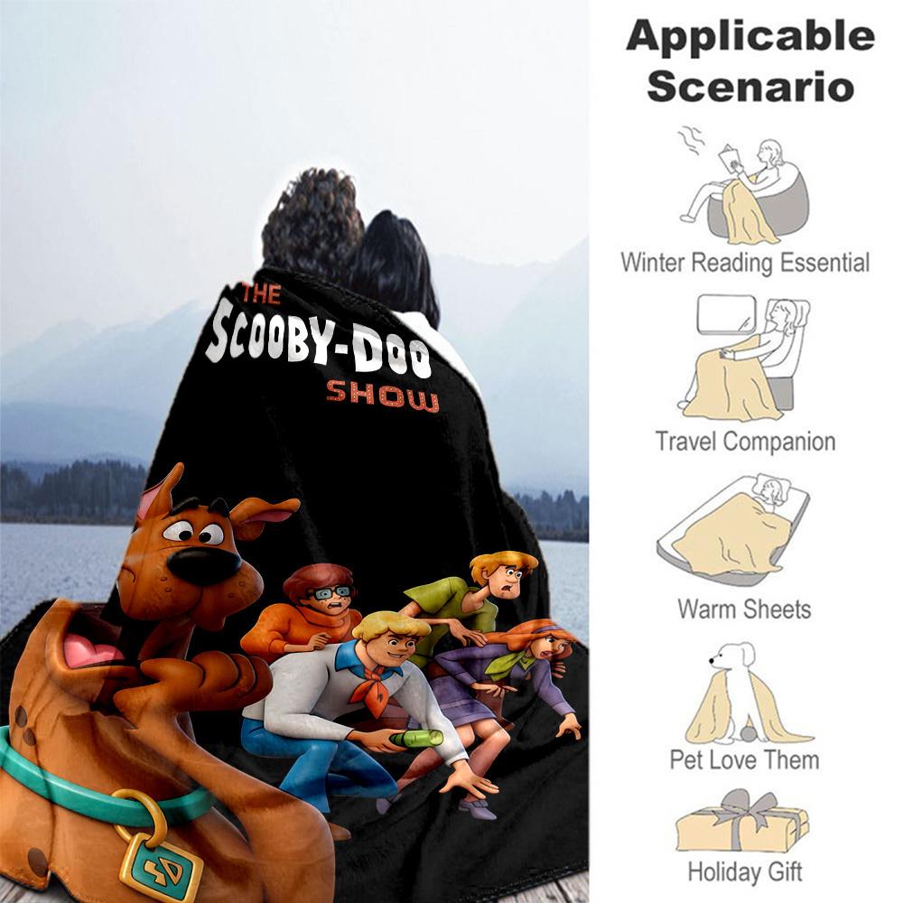 1PZ ScoobyDoo Mystery Coperta da Esterno Leggera in Flanella, Morbida e Calda, Uso Stagione Singola per Divano, Esterno, Campeggio, Soggiorno, Ufficio06