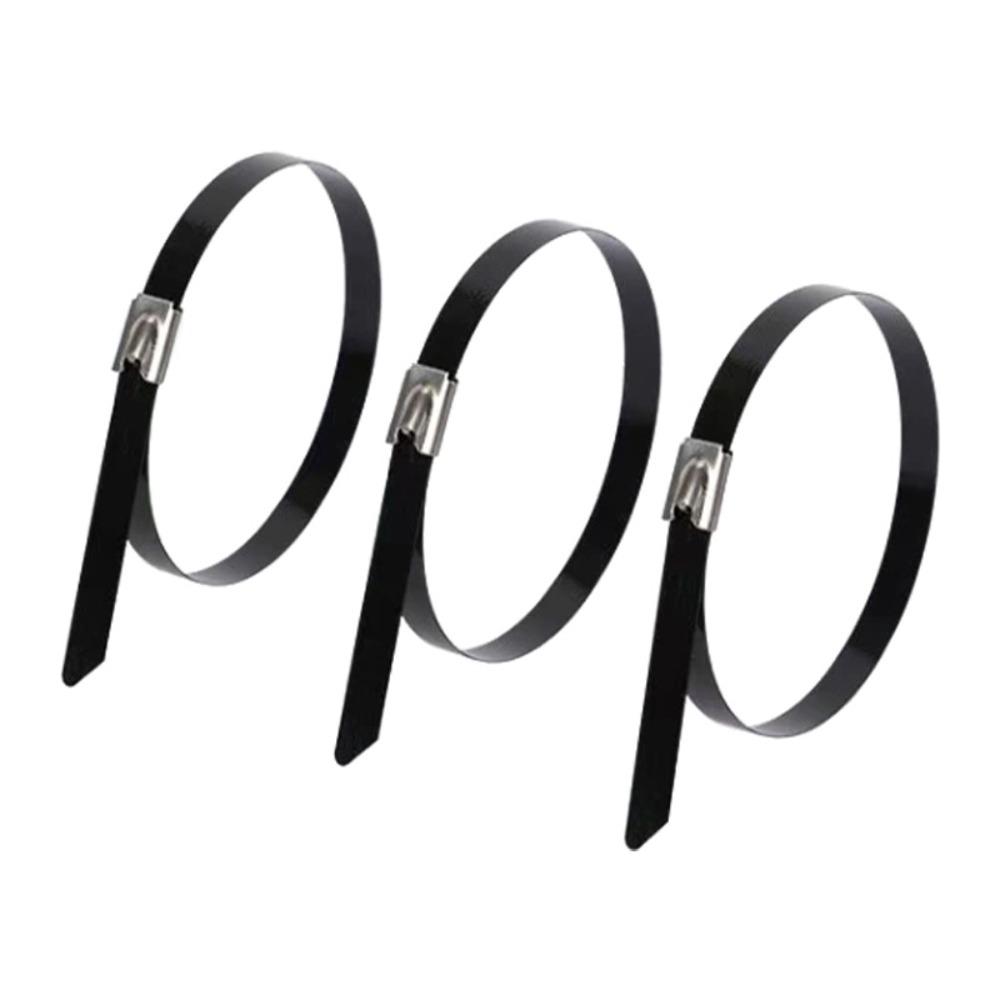 50PCS Multi-Purpose Metal Black Cable Ties Heavy Duty Zip Tie Fastener Wire Organizer Fastener