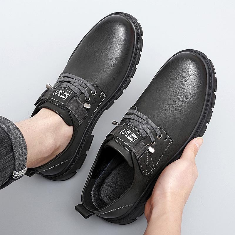Men's Leather Slip-On Work and Casual Shoes with Toe Protection