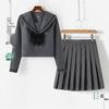 Graue authentische zweifarbige JK-Matrosenuniform mit Faltenrock - Damen-Set