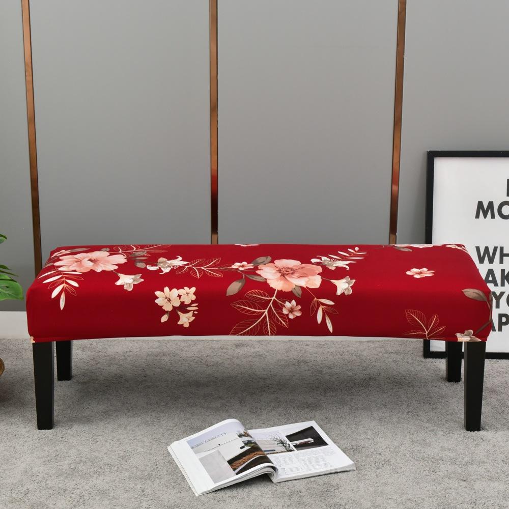 Bench Cover Stretch Spandex Piano Stool Cover Long Ottoman Cover Solid Color Changing Shoes Chair Slipcover Home Decor