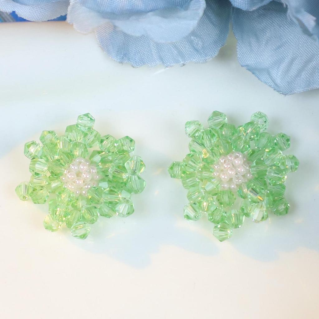 2026 Candy-Colored 3D Crystal Beaded Flower DIY Crocs Earring Accessories
