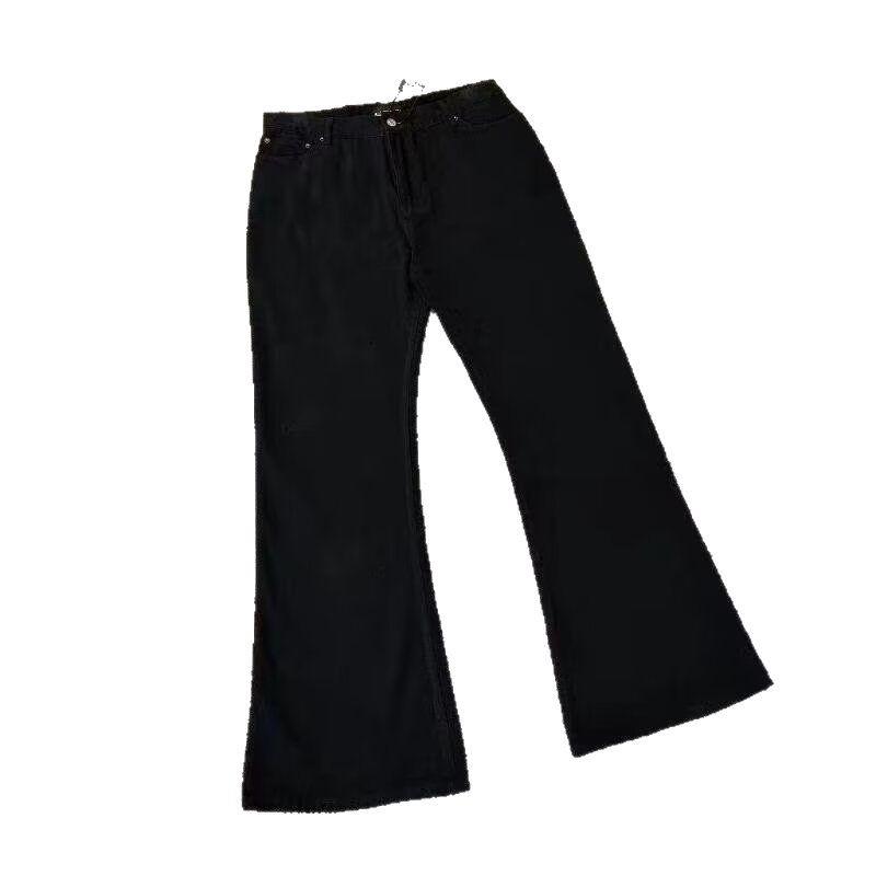Korean Style Street Slimming Slightly Flared Black Jeans for Men Simple Trendy Casual Straight Long Pants