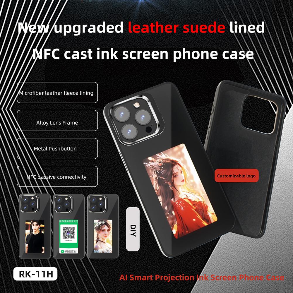 E Ink Phone Case Wireless NFC APP Refresh Smart Ink Phone Case DIY Display Imaging for iPhone 15/iPhone 15 Pro/iPhone 15 Pro Max