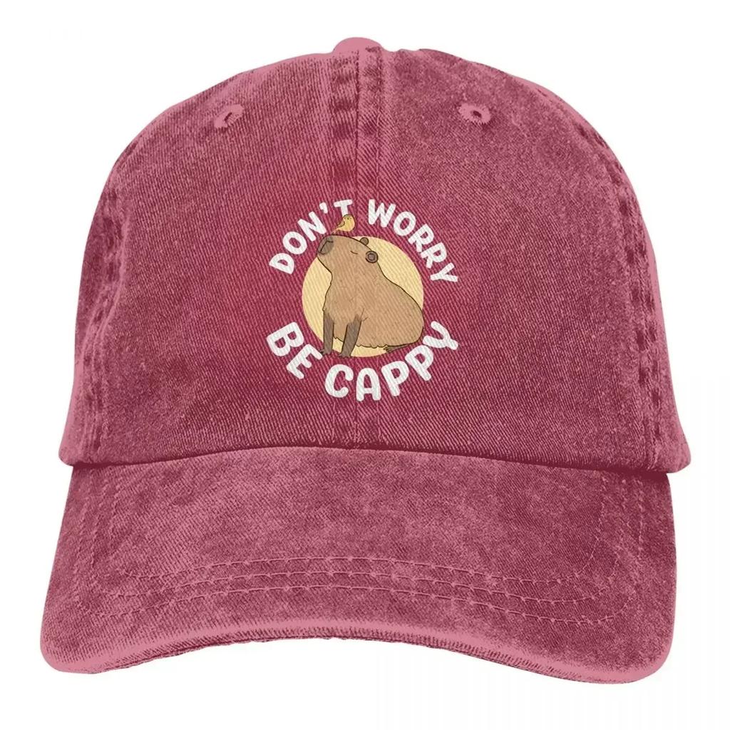 Capybara Multicolor Hat Peaked Women's Cap Don't Worry Be Cappy Personalized Visor Protection Hats