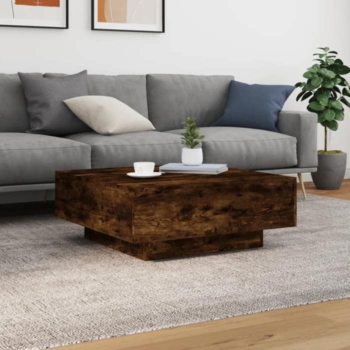 VidaXL Table basse chêne fumé 80x80x31 cm bois d'ingénierie 836585