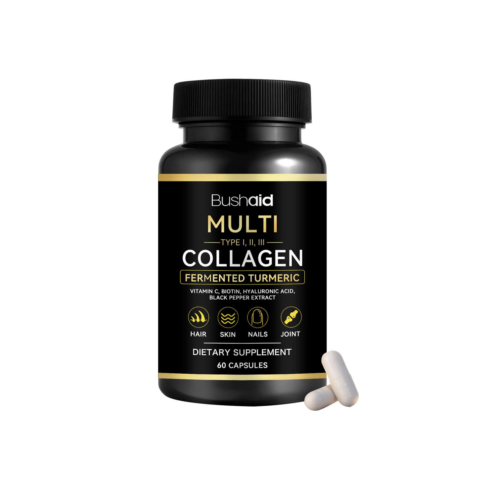 

BUSHAID Type III Multi-Effect Capsules: Nutrient Supplement for Skin, Hair, and Nails