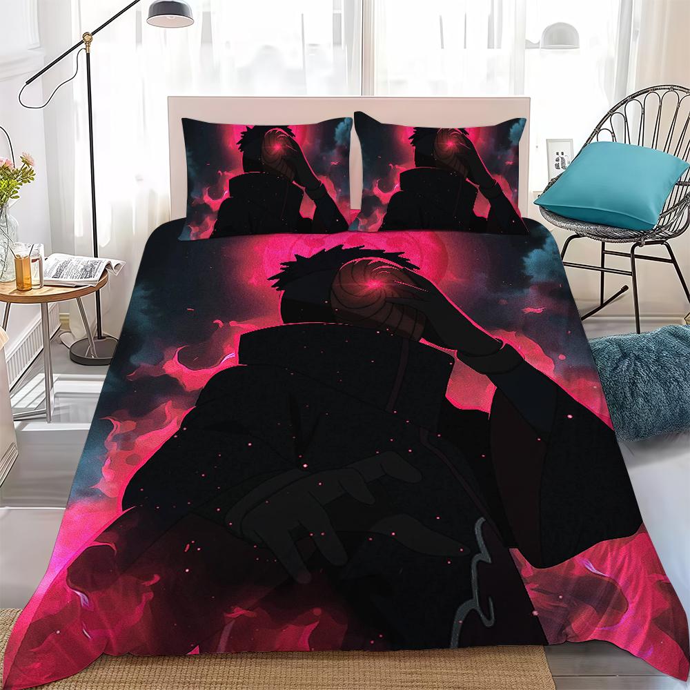 

O-Obito Uchiha Duvet Cover Set Home Style Bedding Soft Laundry Cotton Bed 3 Piece Set Student Dormitory Gift 135x200cm