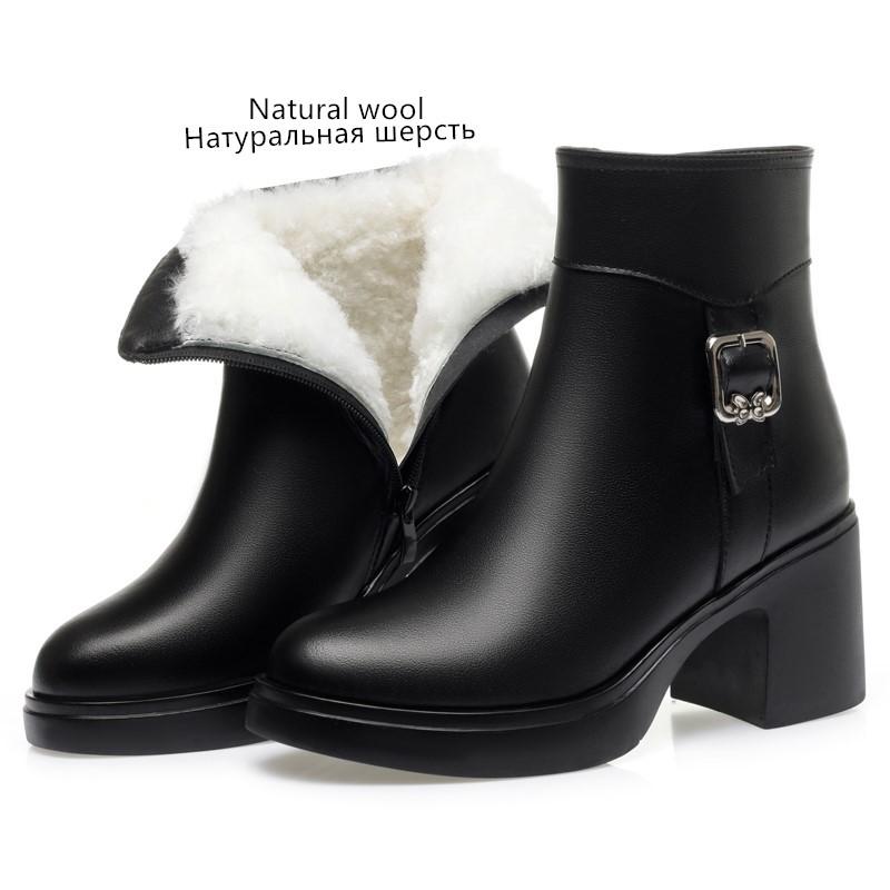 Fashion AIYUQI Women's Winter Shoes Boots 2025 New Fashion High Heeled Ankle Boots Women Natural Wool Warm Boots Women