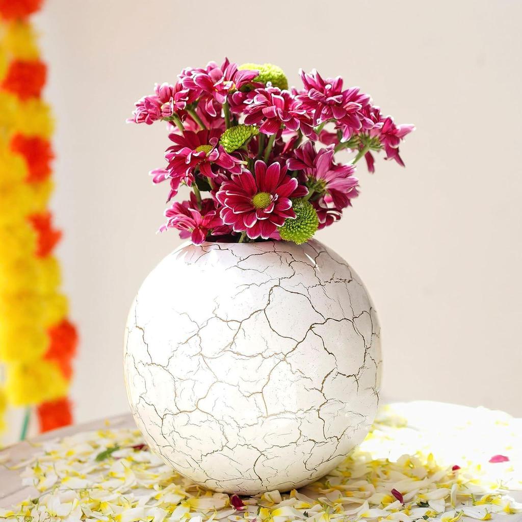 Metal Ball Vase for Home Decor|Round Flower Pot for Bedroom Living Room Office Wedding| | Best Gift |
