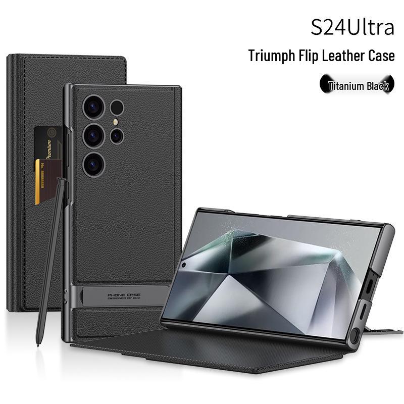 

Samsung S24 Ultra Leather Flip Case with Stand, Card Slot, and Holder Samsung S24Ultra