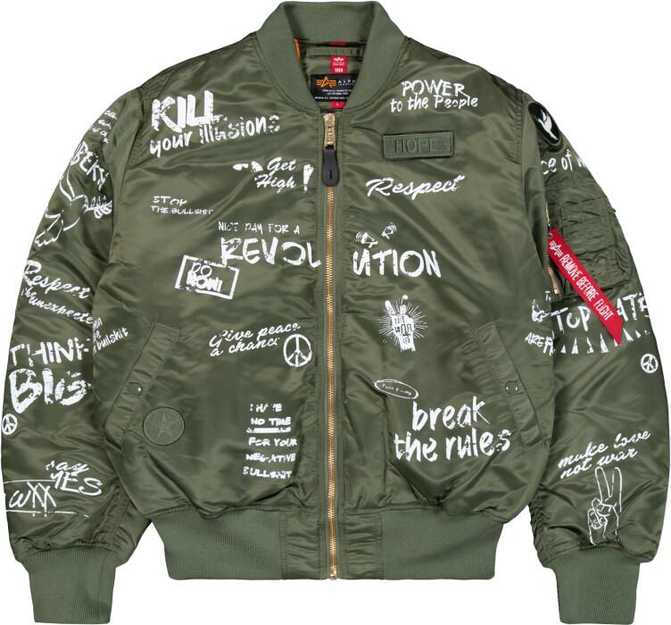 Зимняя куртка Alpha Industries MA-1 Peace Bomberjacke (1561369) (156136-01) оливково-зеленый