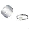 Fashion Hollow Matching Rings Set for Teen Girls Mens Engagement Adjustable Open Punk Jewelry