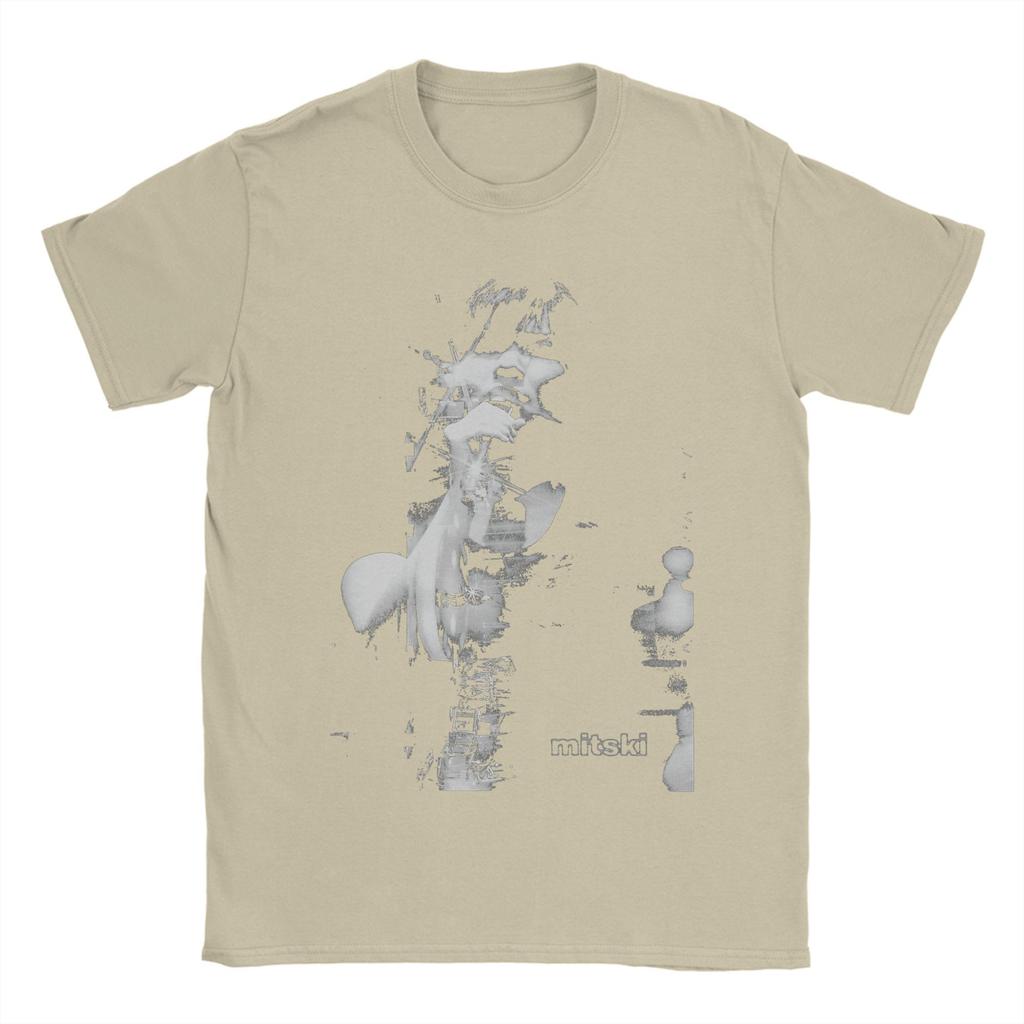 Zpěvačka Mitski   Pánská trička  Čistá bavlna Vtipná trička Kulatý výstřih Retro  Tričko Krátký rukáv Topy 4XL 5XL 6XL