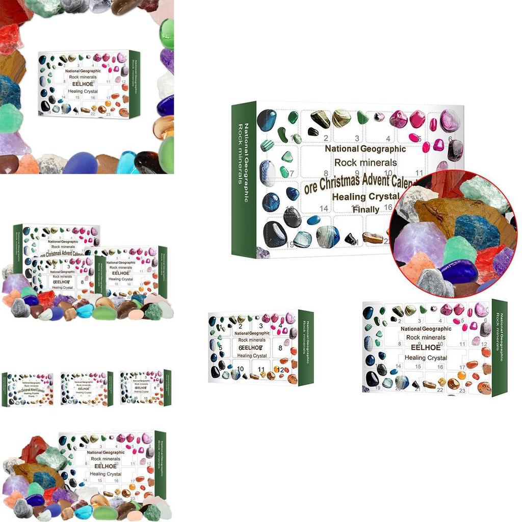 Christmas Advent Calendar For Kids With Healing Crystal Stones Gift Set**