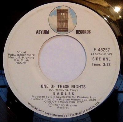 7inch Record EAGLES One Of These Nights E45257 Asylum Records 1975 Canada Rock Used