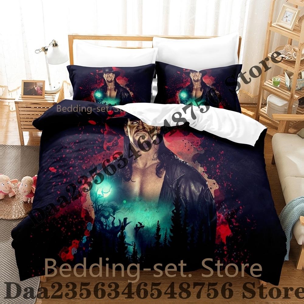 Cool Cool The Undertaker Bedding Set Single Twin Full three-piece suit Bed Set Adult Bedroom Duvetcover Sets Kpop Bed Sheet Set