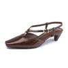 2025 summer new bag head cool slippers women's rear empty single shoes thick heel high sense French high heels are not tired