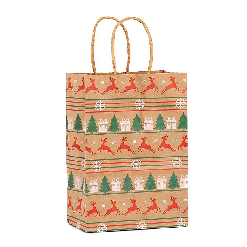 Kraft Paper Gift Bags With Handles Christmas Holiday Party Birthday Wedding Favors Small Medium Large Sizes
