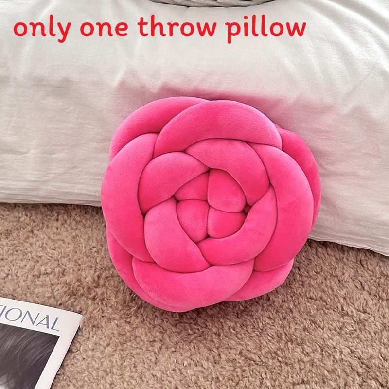 Cuscino Decorativo a Forma di Fiore di Rosa con Peluche per Arredamento del Salotto