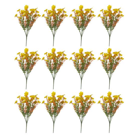5/12Pcs Fall Artificial Violet Flower Realistic Fake Silk Flower Home