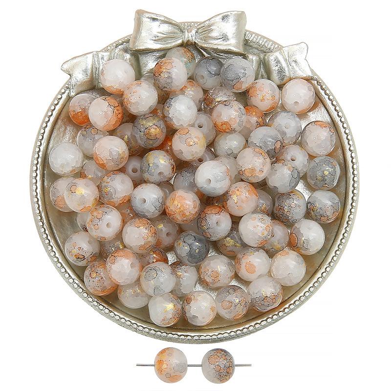 Szklany Jadeit Złamane Posypki Koraliki Vintage Okrągłe Koraliki Ręcznie Robione Diy Ręcznie Koraliki Sznurkowe Biżuteria Akcesoria Glazura Pop Luźne Koraliki Piękny Kolor