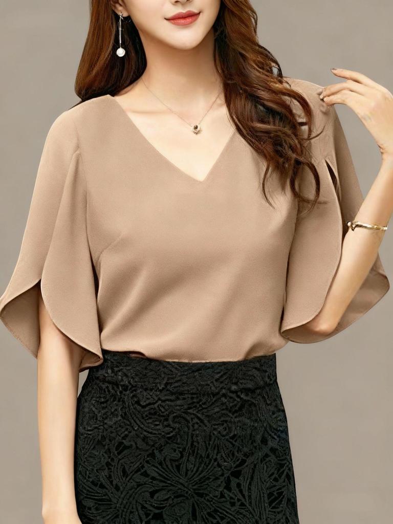 Women's Spring/Summer Casual Short-Sleeve Top - European American Style