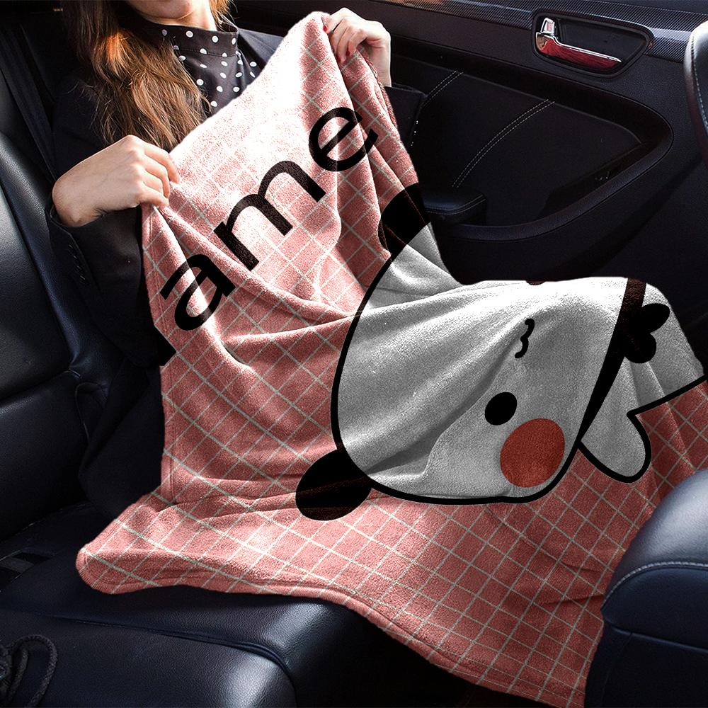 Customiz Name Personality Bubu Dudu Blanket Soft &Warm Sofa Office Bed Travel Lunch Break Blanket, Gift Suitable for All Seasons