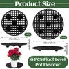 Plant Stands For Outdoors Heavy Duty Plant Level Pot Elevator 8'' 11'' Black Round Plastic Flower Stands Holder Risers For Garde