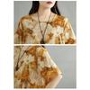 DIMANAF 2025 Summer Plus Size Vintage Dress Women Casual Shirt Dress Loose Basic Flower Printing Dress