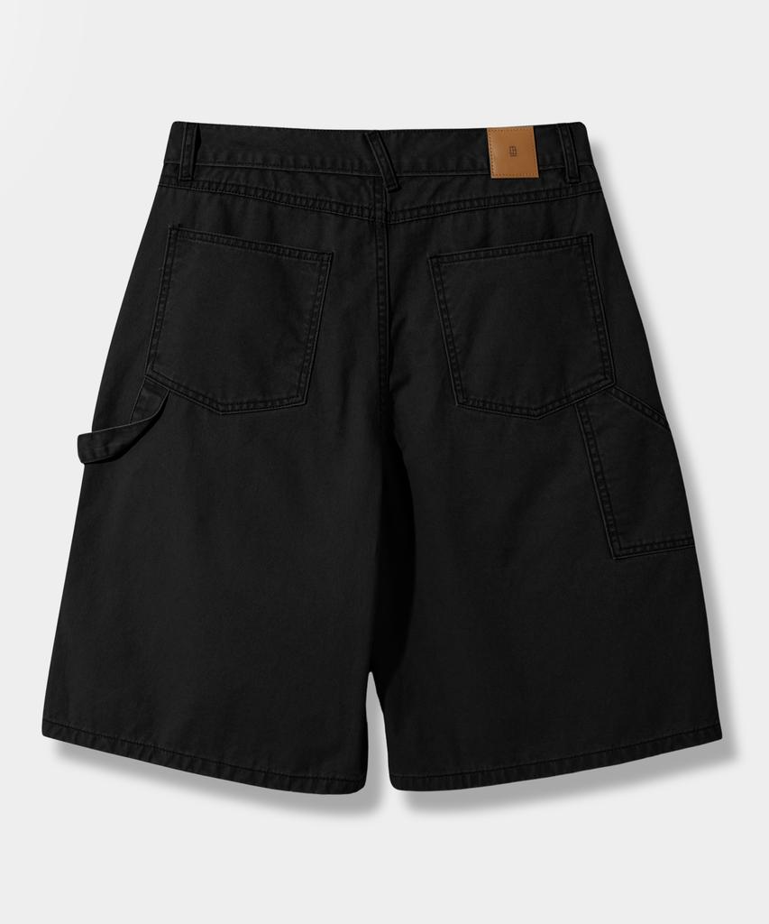 Dimiteulibeullaeg Bio-Washed Carpenter Bermuda Cotton Pants_Black