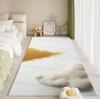 Designer Autumn Rug: High-Pile Flannel Bed Mat, Thermal-Insulated Hall Carpet with Velvet Trim for Minimalist Home Decor