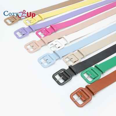 Square Buckle Simple Candy Color Decorative Belt Ladies Jeans Casual Trousers Wide Belt