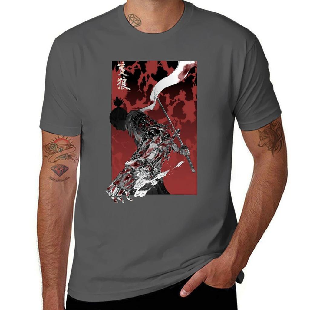 Maglietta Wolf With Katana Sekiro Sekiro Fumetto Anime Retro Cultura Pop Maglietta Unisex Maglietta