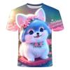 Summer T-Shirts 3D Print Animal Dog O-Neck T Shirt Casual Boys Girls Tops Oversized Fashion Kids Tees Harajuku Children Clothing