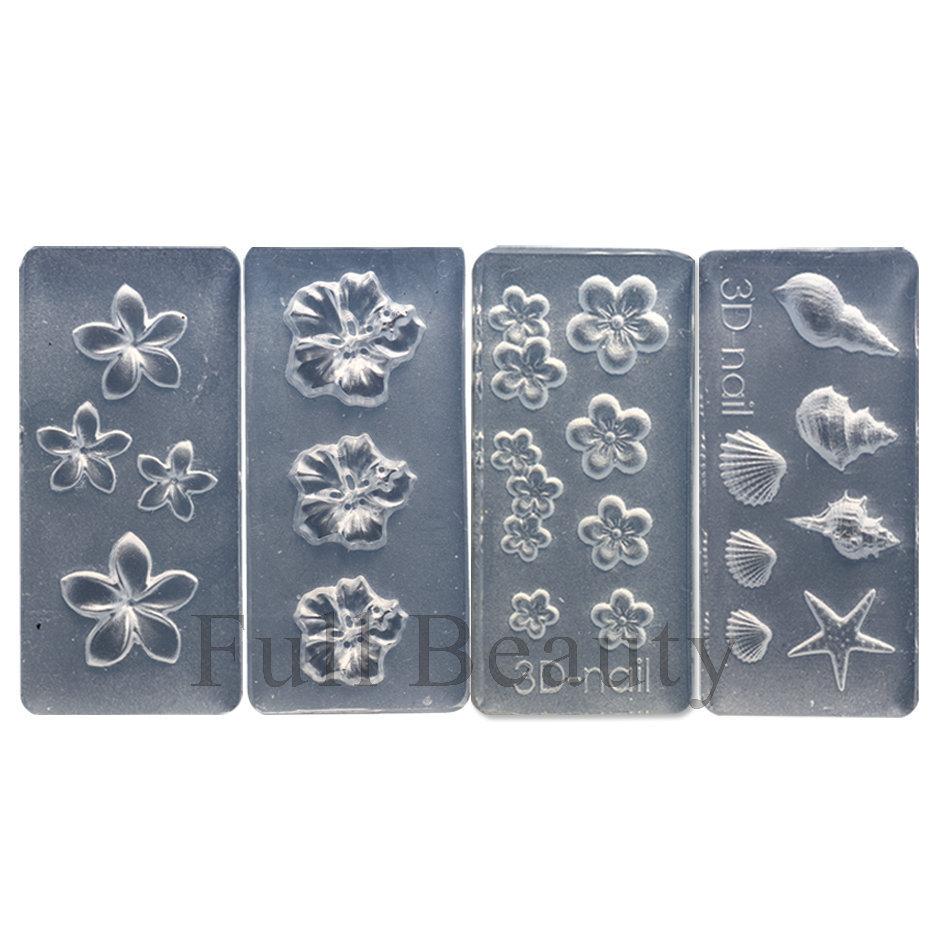Nail Art Silicone Mold, Ice Flower Rose Egg Flower Small Flower Shell Conch Three-Dimensional Nail Art Jewelry