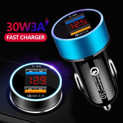 Led Ekranlı Hızlı Araç Şarj Cihazı 3.1a Şarj Cihazı Iphone 8 X Xr Xiaomi Samsung S10 Huawei Tablet Moblie Telefon Usb Araç şarj cihazları