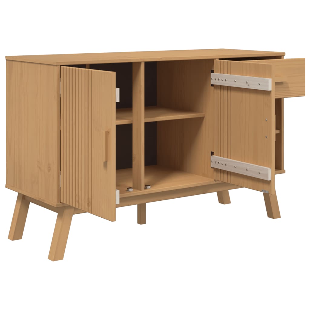 Vidaxl Olden Chest of Drawers, Brown, 114X43X73.5 Cm, Solid Pine Wood