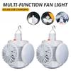 Adjustable Solar Camping Barbecue Fan Light 2-in-1 Multifunctional Hanging Tent Light Portable Suitable for Camping, Hiking, Outdoor Activities