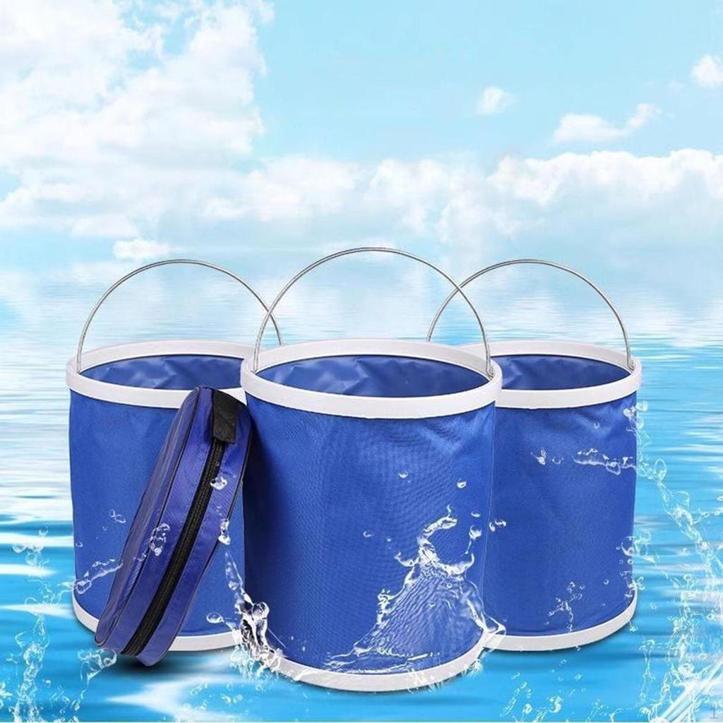Foldable Water Bucket Fishing Multipurpose Practical Portable Oxford Cloth for Home