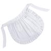 European Style White Maid Waist Apron Half Apron with 2 Pockets Soft Breathable for Kitchen Cooking Baking Serving