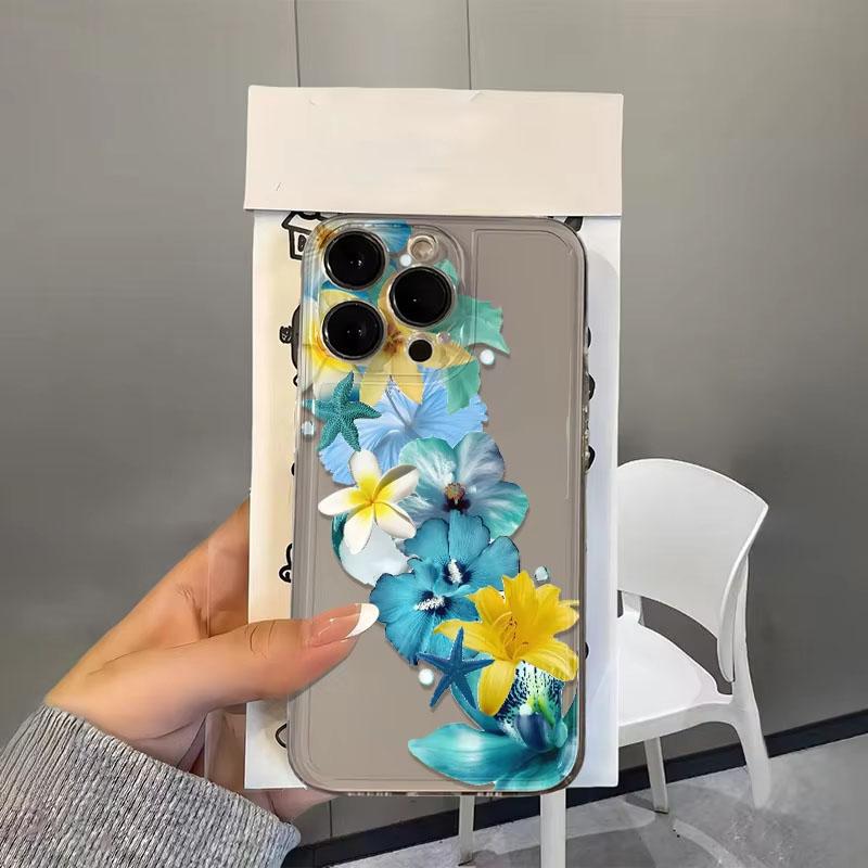 Colorful Flowers Transparent Phone Case For Samsung Galaxy S26 S24 S25 S23 Ultra S22 S21 S20 Plus FE A50 A71 A72 A73 Cover