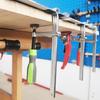 Adjustable Guide Rail Clamps with Plastic Handle Screw Action Arm Clamp for Woodworking Table Track Sawing Rails